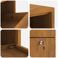 Pakketbrievenbus met slot Roestig 44 x 22 x 82 cm Cortenstaal 9
