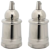 Lampfitting 2 stuks nikkel satijn E27 2