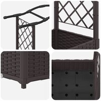 Verhoogde tuinbak met Trellis en Dak Bruin 124 x 40 x 123 cm PP 6