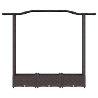 Verhoogde tuinbak met Trellis en Dak Bruin 169 x 40 x 123 cm PP 4