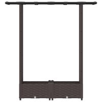 Verhoogde tuinbak met Trellis en Dak Bruin 122,5 x 40 x 121 cm PP 4