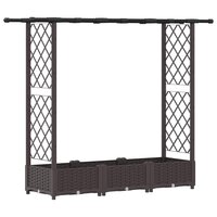 Verhoogde tuinbak met Trellis en Dak Bruin 164 x 40 x 121 cm PP 2