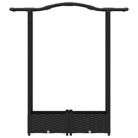Verhoogde tuinbak met Trellis en Dak Zwart 124 x 40 x 123 cm PP 4