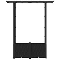 Verhoogde tuinbak met Trellis en Dak Zwart 124,5 x 40 x 136 cm PP 4