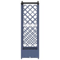 Verhoogde tuinbak met Trellis en Dak Grijs 124 x 40 x 123 cm PP 5