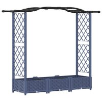 Verhoogde tuinbak met Trellis en Dak Grijs 169 x 40 x 123 cm PP 2