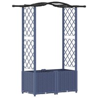 Verhoogde tuinbak met Trellis en Dak Grijs 125 x 40 x 138 cm PP 2