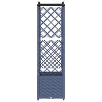 Verhoogde tuinbak met Trellis en Dak Grijs 125 x 40 x 138 cm PP 5