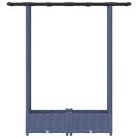 Verhoogde tuinbak met Trellis en Dak Grijs 122,5 x 40 x 121 cm PP 4