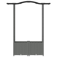 Verhoogde tuinbak met Trellis en Dak Lichtgrijs 125 x 40 x 138 cm PP 4