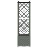 Verhoogde tuinbak met Trellis en Dak Lichtgrijs 125 x 40 x 138 cm PP 5