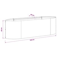 Verhoogd Tuinbed Zwart 140 x 40 x 40 cm Staal 8