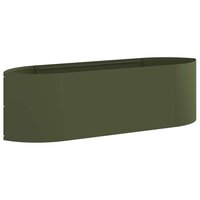 Verhoogd Tuinbed Olijfgroen 140 x 40 x 40 cm Staal 2