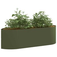 Verhoogd Tuinbed Olijfgroen 140 x 40 x 40 cm Staal 3