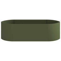 Verhoogd Tuinbed Olijfgroen 140 x 40 x 40 cm Staal 4