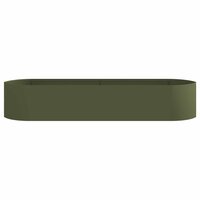 Verhoogd Tuinbed Olijfgroen 220 x 40 x 40 cm Staal 4