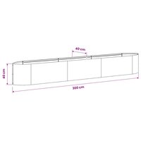 Verhoogd Tuinbed Gegalvaniseerd staal 300 x 40 x 40 cm Staal 8