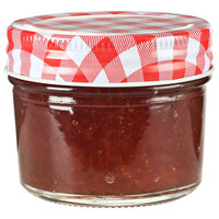 Jampotten met wit met rode deksels 48 st 110 ml glas 2
