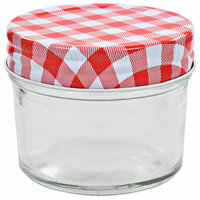 Jampotten met wit met rode deksels 48 st 110 ml glas 3