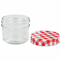 Jampotten met wit met rode deksels 48 st 110 ml glas 4