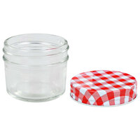 Jampotten met wit met rode deksels 96 st 110 ml glas 4