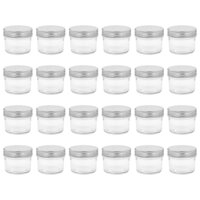 Jampotten met zilverkleurige deksels 24 st 110 ml glas 2