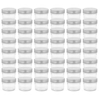 Jampotten met zilverkleurige deksels 48 st 110 ml glas 2