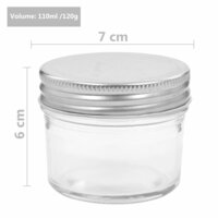 Jampotten met zilverkleurige deksels 48 st 110 ml glas 7