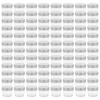 Jampotten met zilverkleurige deksels 96 st 110 ml glas 2