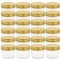 Jampotten met goudkleurige deksels 24 st 110 ml glas 2
