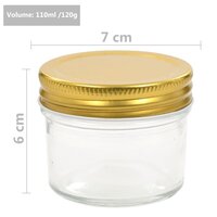 Jampotten met goudkleurige deksels 96 st 110 ml glas 7