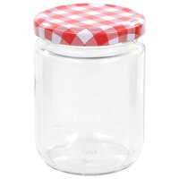 Jampotten met wit met rode deksels 48 st 230 ml glas 4