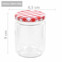 Jampotten met wit met rode deksels 96 st 230 ml glas 7