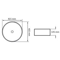 Wastafel rond wit 41,5x13,5 cm keramiek 5