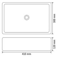 Wastafel wit 41x30x12 cm keramiek 5