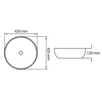 Wastafel rond wit 42x12 cm keramiek 5