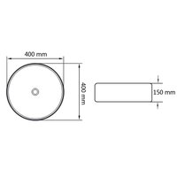 Wastafel rond wit 40x15 cm keramiek 6