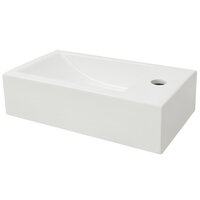 Wastafel met kraangat rechthoekig wit 46x25,5x12 cm keramiek 3