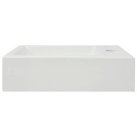 Wastafel met kraangat rechthoekig wit 46x25,5x12 cm keramiek 4