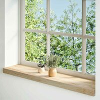 Vensterbanken 2 st onbehandeld 80x20x2 cm massief eikenhout 2