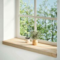 Vensterbanken 2 st onbehandeld 80x25x2 cm massief eikenhout 2