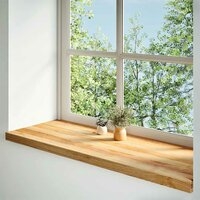 Vensterbanken 2 st 120x40x2 cm massief eikenhout lichtbruin 2