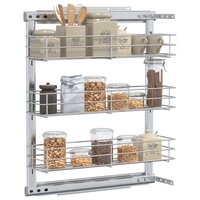 Draadmand uittrekbaar 3-laags 47x15,5x55,5 cm zilverkleurig 3