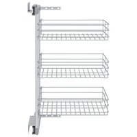 Draadmand keuken uittrekbaar 3-laags 47x35x56 cm zilverkleurig 5