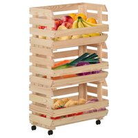 Groentetrolley 37x30x80 cm massief grenenhout 2