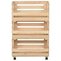 Groentetrolley 37x30x80 cm massief grenenhout 3