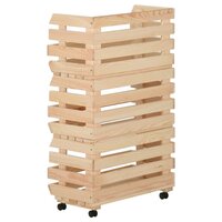 Groentetrolley 37x30x80 cm massief grenenhout 4