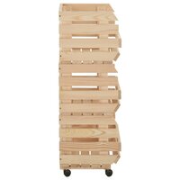 Groentetrolley 37x30x80 cm massief grenenhout 5
