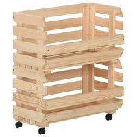 Groentetrolley 37x30x80 cm massief grenenhout 6