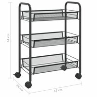 Keukentrolley 3-laags 46x26x64 cm ijzer zwart 7